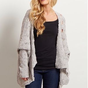 Chunky Gray Soft Knit Cardigan